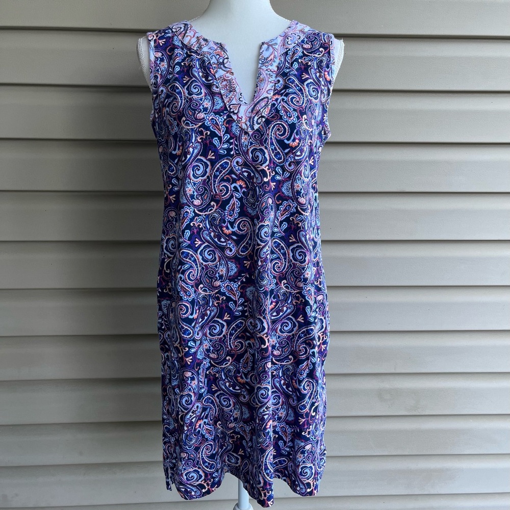 •Lands' End• Sleeveless Knit Pullover Shift Dress - Size Medium